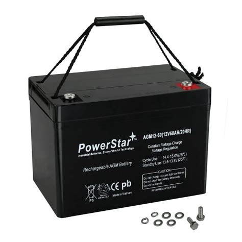 PowerStar 12V 60Ah Gr.34 Battery - High Performance, AGM, Maintenance ...