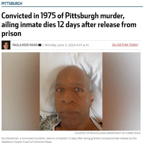 Convicted In 1975 Of Pittsburgh Murder Ailing Inmate Dies 12 Days