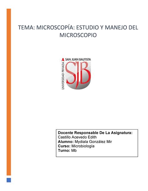 Informe 2 s tipos de microscopios que existen TEMA MICROSCOPÍA