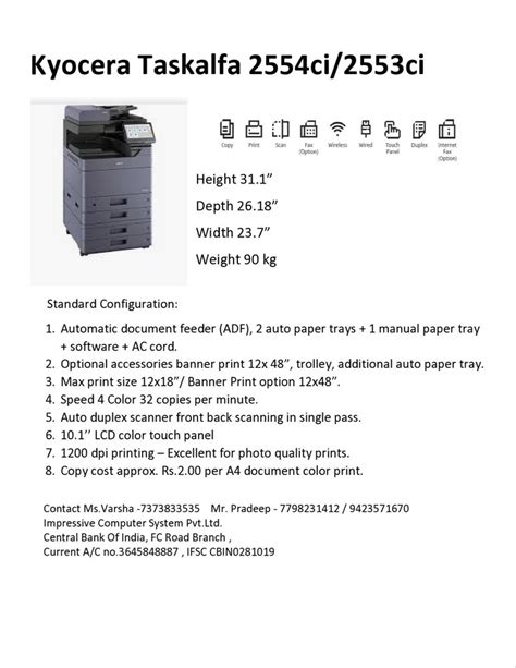 Kyocera Taskalfa Ci Ci At Kyocera Photocopy