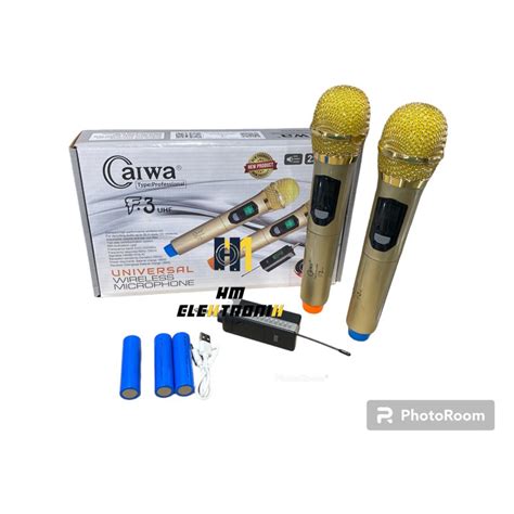 Jual Mic Aiwa F Microphone Wireless Handle Mic With Battetai Charge