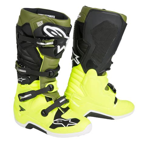 Alpinestars Mx Boots Tech Yellow Military Green Black Maciag Offroad