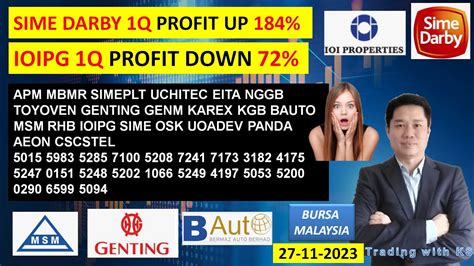 Daily Klse Bursa Update Sime Darby Q Profit Up Ioipg