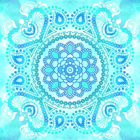 Bhakti-blue Lotus Mandala Mixed Media by Tammy Wetzel | Pixels