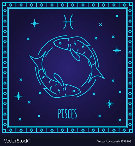 Pisces zodiac sign astrological horoscope symbol Vector Image