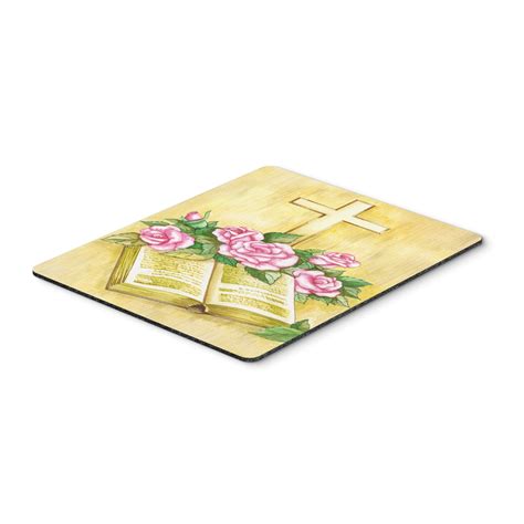 Carolines Treasures APH MP Easter Cross And Bible With Roses Mouse Pad Hot Pad Or Trivet