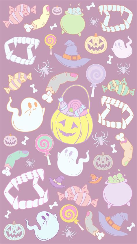 Pastel Halloween Phone Wallpaper, Background, Cute, Halloween, Pastel - Etsy