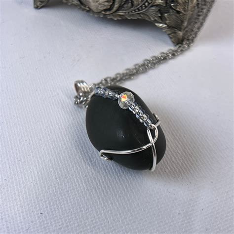 Basalt Lava Stone Pendant Necklace Pride Lgbtqia Bisexual Lesbian Gay Gift Mental Health