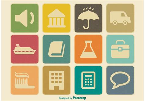 Miscellaneous Vintage Icon Set 88187 Vector Art at Vecteezy