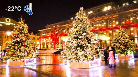 ⁴ᴷ⁶⁰ Walking Moscow 🎄 Christmas Walk On Rozhdestvenka Street And Kuznetskiy Most Street 🎅 Youtube