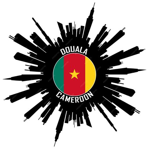 Premium Vector | Douala Skyline Silhouette Cameroon Flag Travel