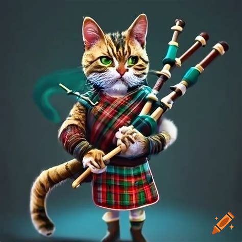 Cat Warrior Playing Bagpipes On Craiyon