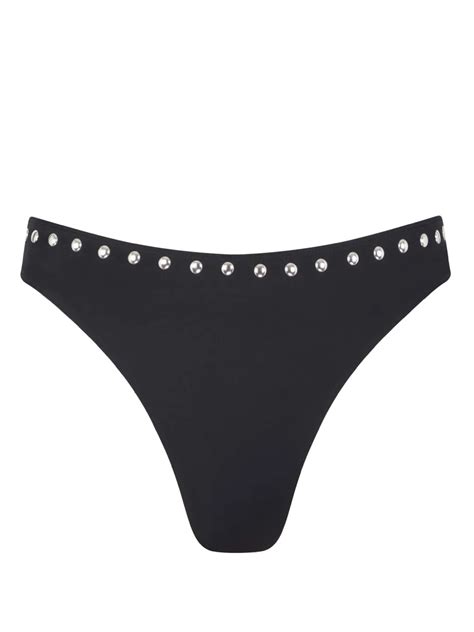 Let S Swim Studded Bikini Bottoms Black FARFETCH