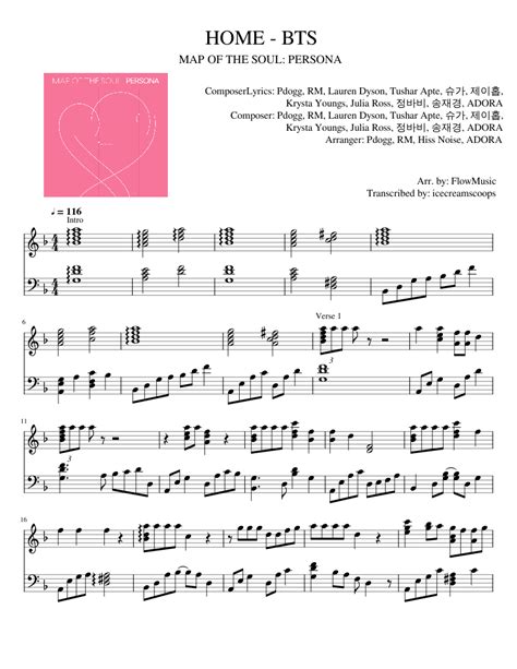 Home By Bts Sheet Music For Piano Solo