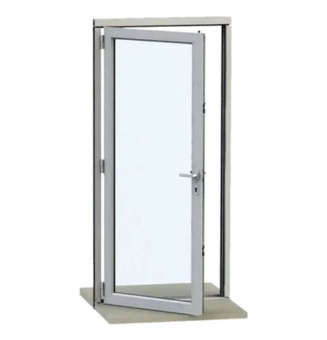 Gray Powder Coated Aluminium Glass Casement Door Single Thickness