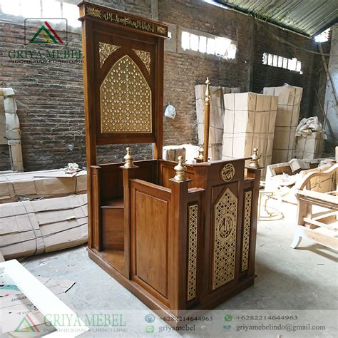 mimbar masjid jati ukir minimalis griya mebel