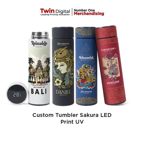 Jual CUSTOM TUMBLER BOTOL TERMOS SAKURA LED TUMBLER LED PRINT UV