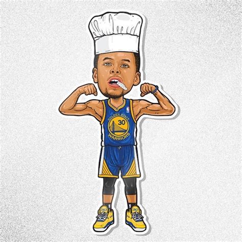 Steph Curry Sticker Chef Curry Sports Caricature | Etsy