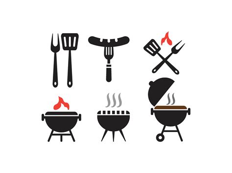 Bbq Grill Icon Set Vector Art At Vecteezy