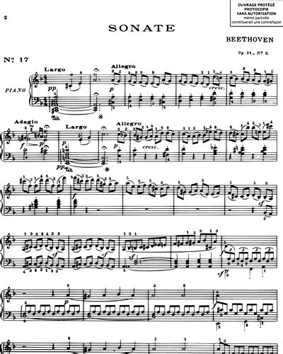 Sonate N La Temp Te Op N Sheet Music By Ludwig Van