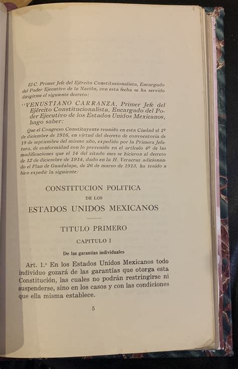 Constitución Política De Los Estados Unidos Mexicanos Expedida El 31