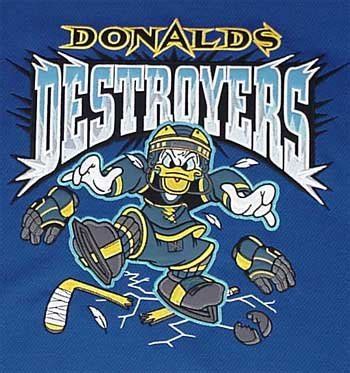 Donald Duck Destroyers Hockey Jersey - Adult Large NWT | #32820247