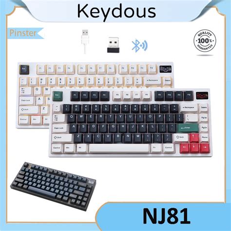 Keydous NJ81 Bluetooth Wireless Three Mode Hot Swap 75 With Inline Mechanical KeyboardSupport