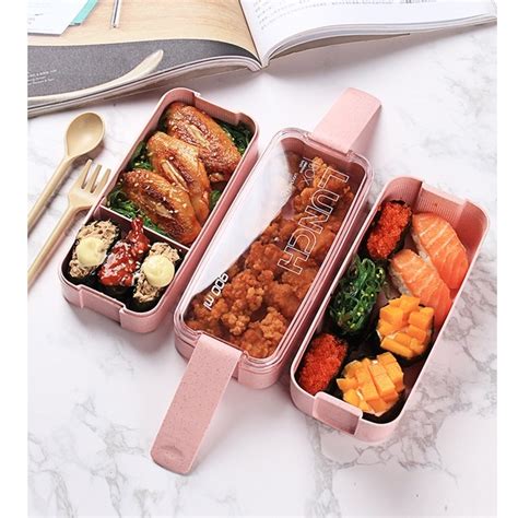 Jual Lunch Box Susun Ml Bento Susun Tempat Makan Sekat Free Sendok