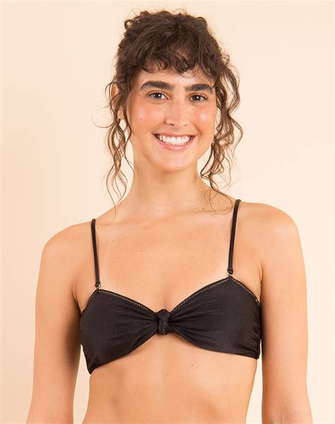 Bikini Tops Top Shimmer Black Bandeau Joy Brand Rio De Sol