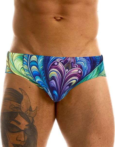 MIZOK Men S Hot Body Quick Dry Swimsuit Briefs Sexy Prints Swimwear Bikini Amazon