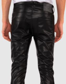 Pantalon En Simili Cuir De Couleur Noire Avec Coupe Slim Fit Et