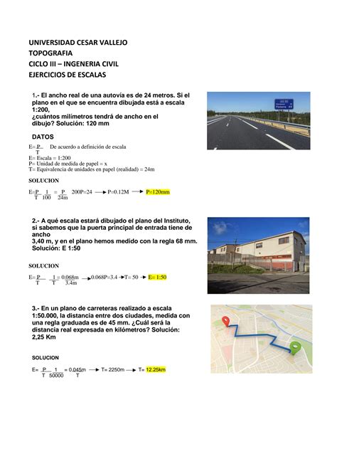 Solution Ejercicios De Escala Topografia Studypool