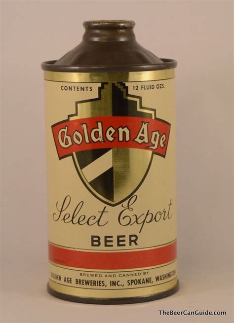 An Old Beer Can With The Label Golden Age