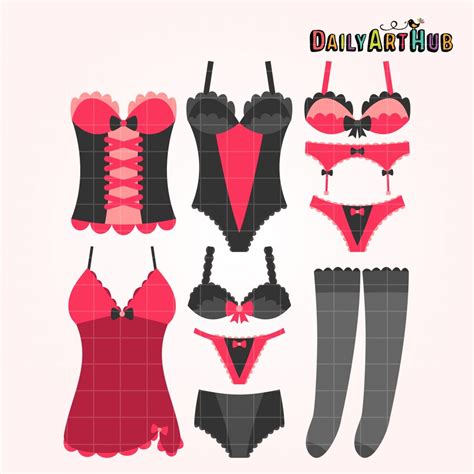 Cute Lingerie Clip Art Set Daily Art Hub Graphics Alphabets Svg