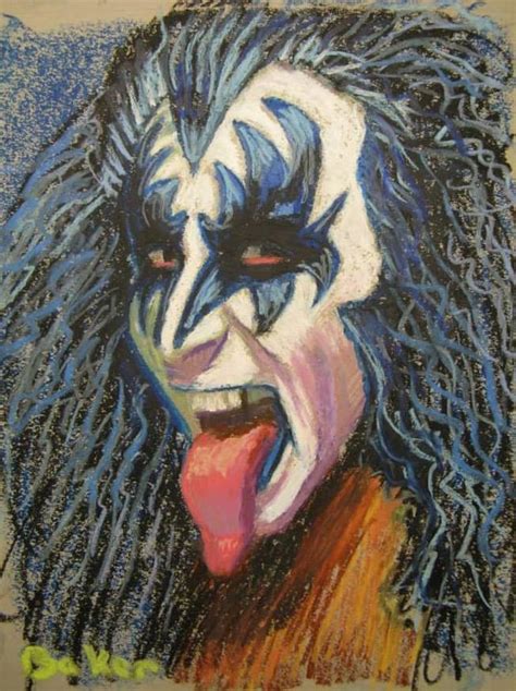 Original Art Gene Simmons Oil Pastel 11 By 17 Just Sharing Rkiss