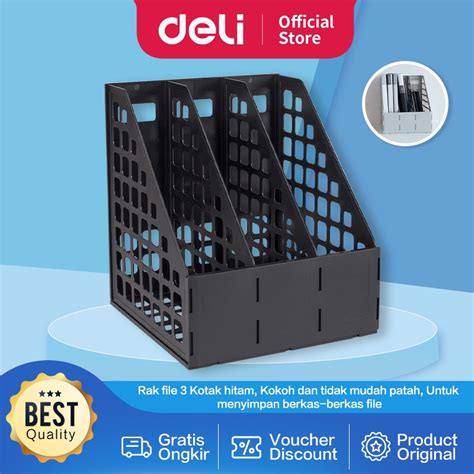 Jual Deli Rak Box File Bahan Plastik Kotak Kotak