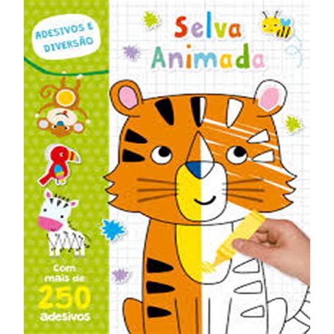 Livro Selva Animada Adesivos E Diversao em Promoção Ofertas na