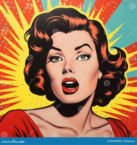 Surprised Woman Vintage Pop Art Style Illustration With Marvel Comics