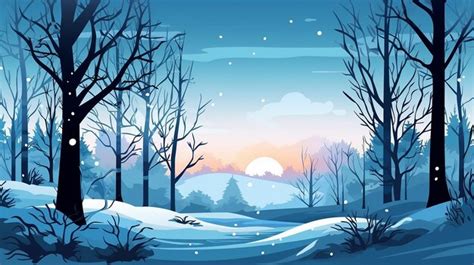 Ilustraci N De Escena De Invierno Con Fondo De Bosque Ia Generativa