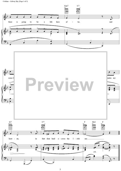 Galway Bay" Sheet Music for Piano/Vocal/Chords - Sheet Music Now