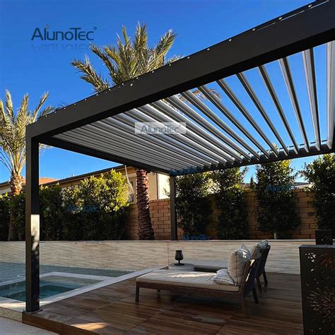 Alunotec Rainproof Sunproof Aluminum Patio Louver Roof Covering Pergola