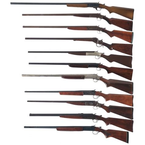 Ten Single Barrel Shotguns and One Rifle/Shotgun Combination Gun