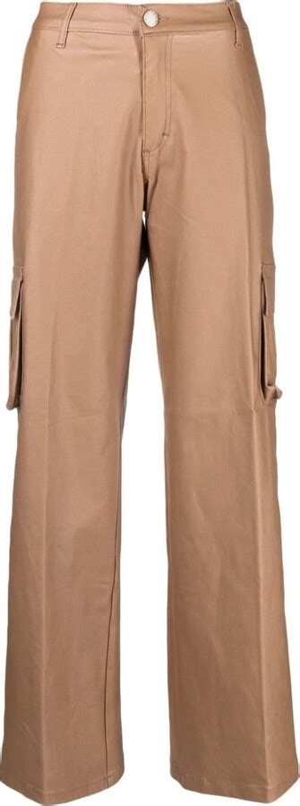 FEDERICA TOSI Faux Leather Straight Leg Trousers ShopStyle Leather Pants