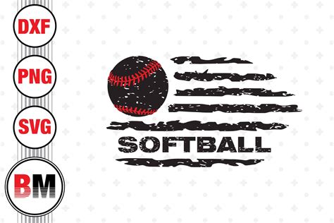 Softball American Flag SVG, PNG, DXF Files By Bmdesign | TheHungryJPEG