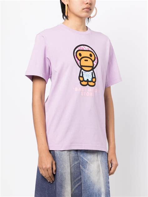 Baby Milo Store By A Bathing Ape Logo Print Cotton T Shirt Farfetch