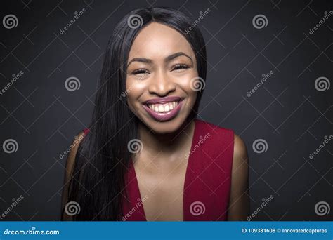 Black Female Happy Facial Expressions Stock Photo - Image of dark, expressions: 109381608