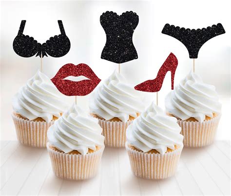 Lingerie Cupcake Toppers Bachelorette Cupcake Toppers Bachelorette Decorations Bride To Be
