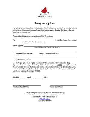 Fillable Online Proxy Voting Form Scnonet Fax Email Print Pdffiller