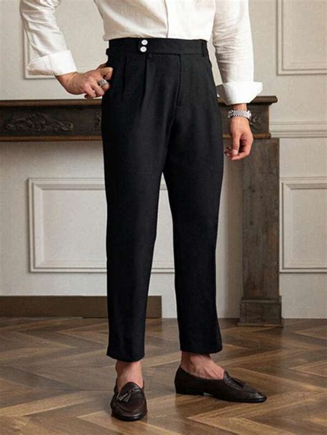 Manfinity Mode Hombres Pantalones De Traje Con Fruncido Moda De Mujer