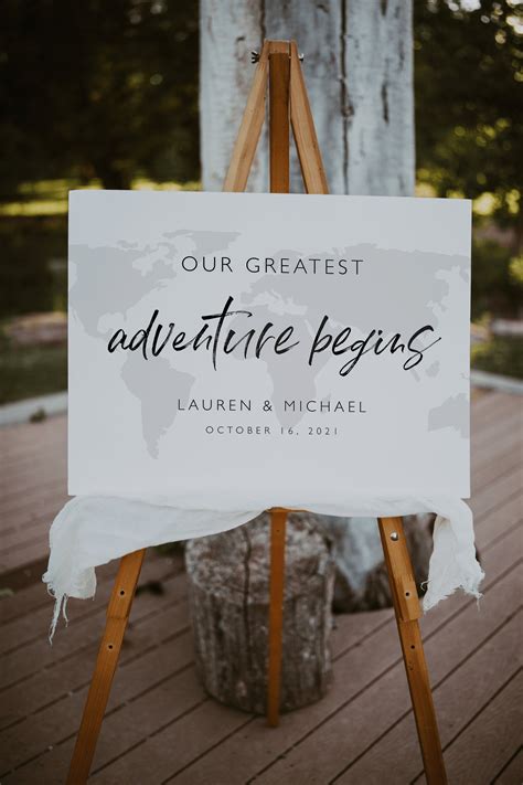 Our Greatest Adventure Begins Sign Template Wedding Welcome Etsy